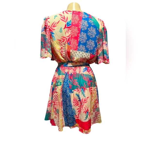 Flying Tomato Pink and Blue Pleated Sundress - Picture 5 of 9